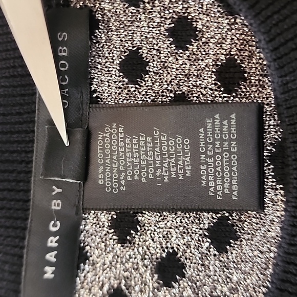 NWT Marc by Marc Jacobs‎ Black and Silver Polka Dot Crew Neck Sweater Size Small - Picture 10 of 10
